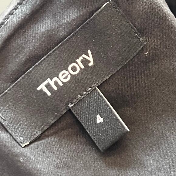 Theory Women's Organza Layer Mini Shift Dress Sleeveless Black Size 4 NWT - Picture 10 of 13